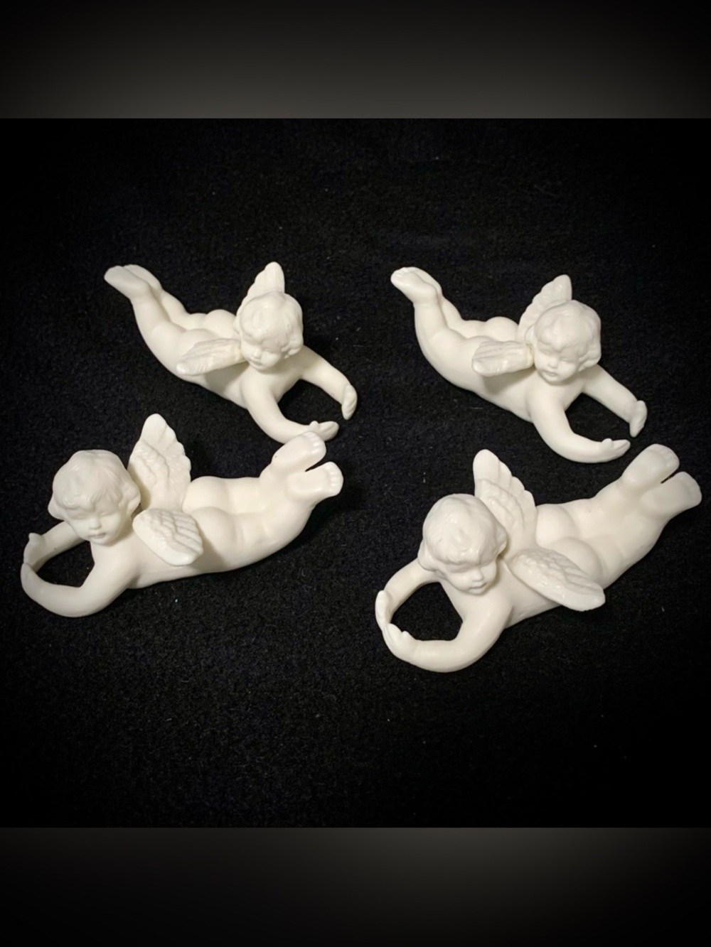 Vintage Porcelain Cherub Candle Hugger Angels - Set of (4)